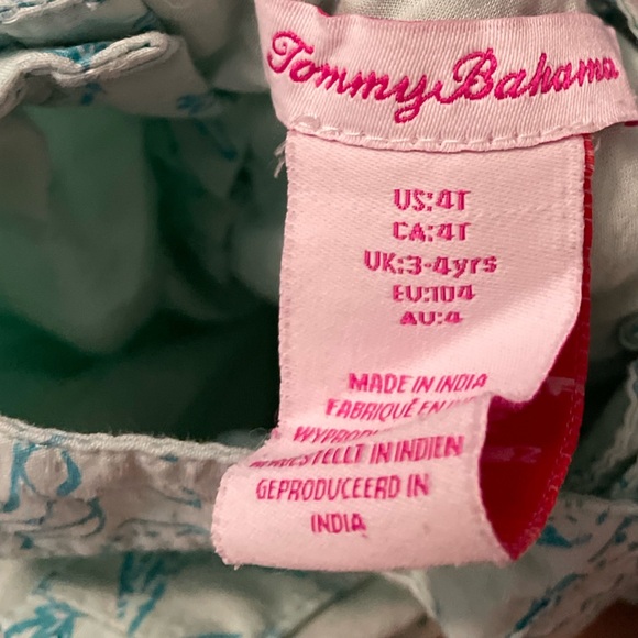 Tommy Bahama Kids Tank Top - Light Blue and Cream ocean print size 4T - Picture 6 of 6